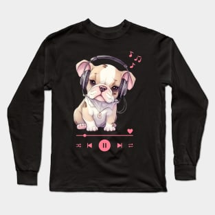 Bulldog likes Music Long Sleeve T-Shirt